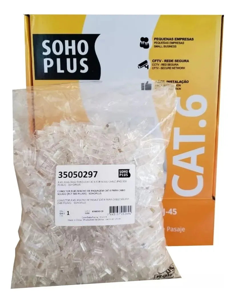 Conector RJ45 Cat6 Vazado Soho Plus Furukawa