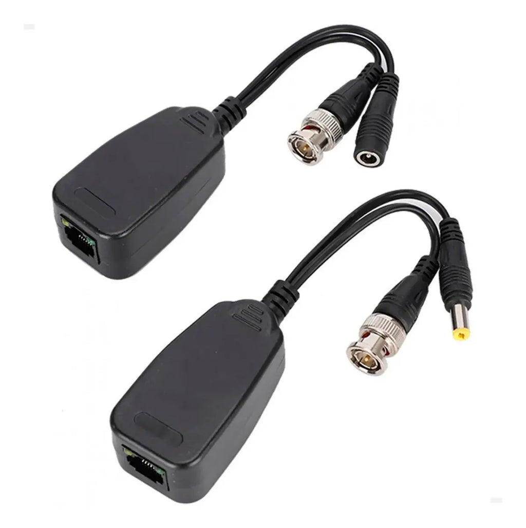 Power Video Balun Par Conector Alimentação Rj45 P/ Bnc 8mp