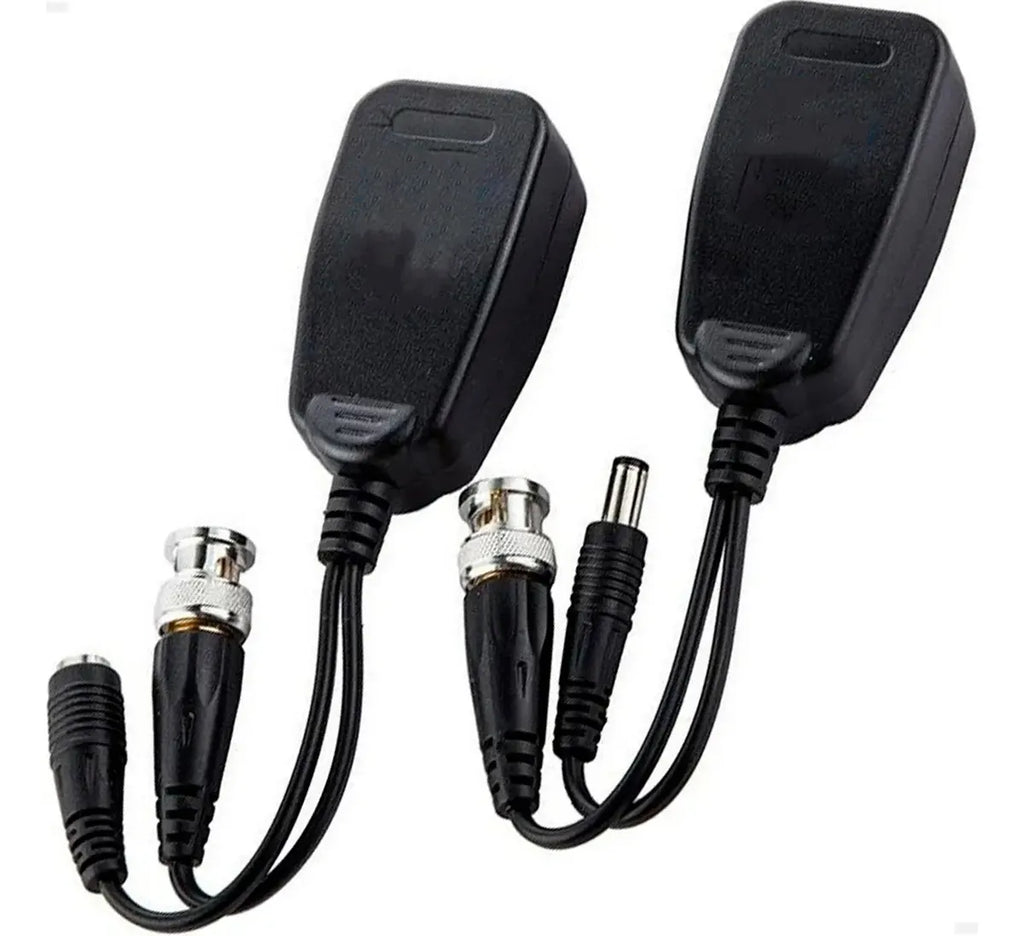 Power Video Balun Par Conector Alimentação Rj45 P/ Bnc 8mp