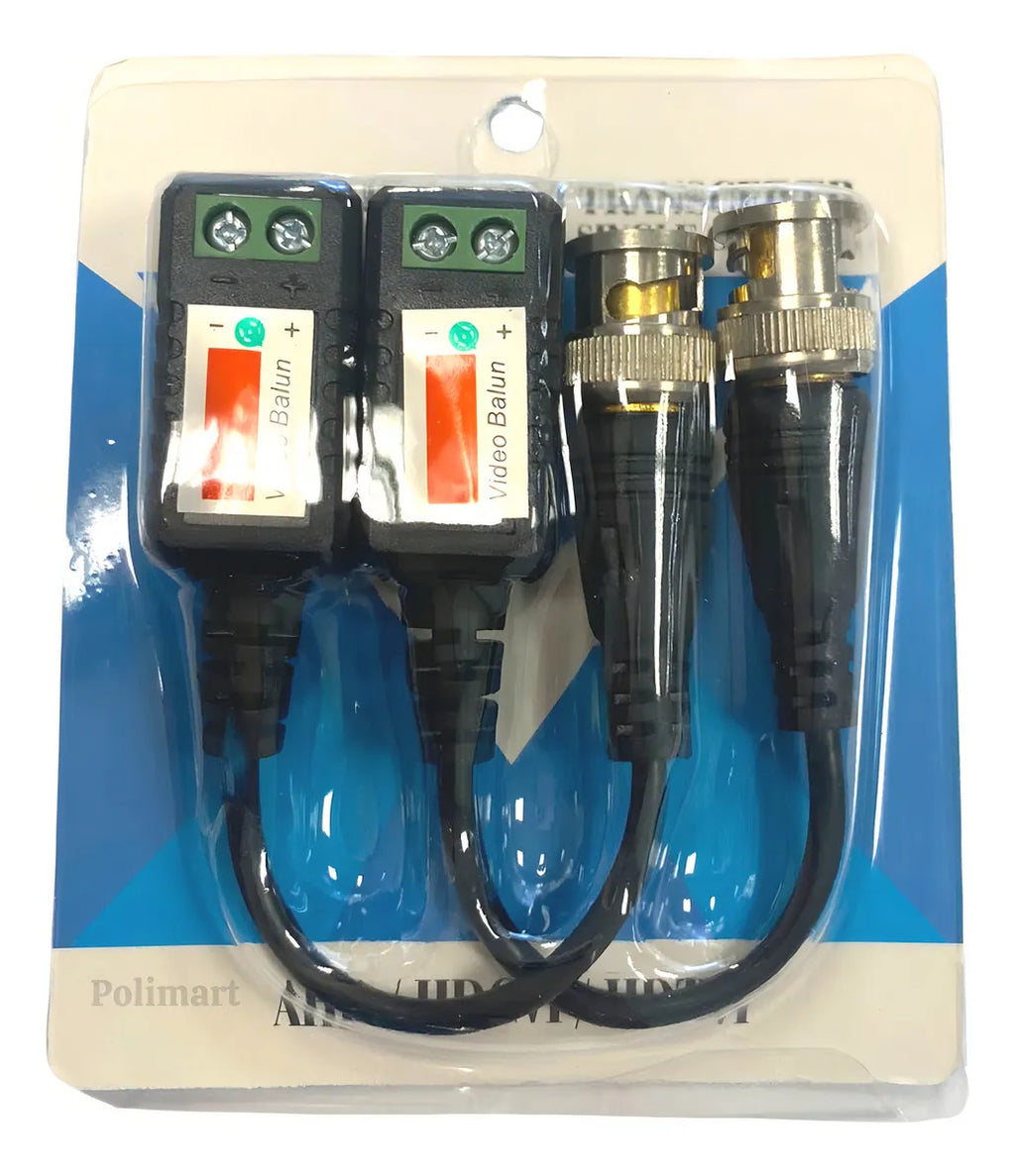 Conector Vídeo Balun Câmeras AHD CVI HDTVI Transmissão UTP