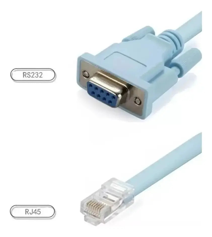 Cabo Console Serial Db9 Fêmea X Rj45 Macho 1,8m Configuração Rede
