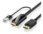 Cabo Adaptador Hdmi para Displayport Ativo(usb) 4k 1,8m