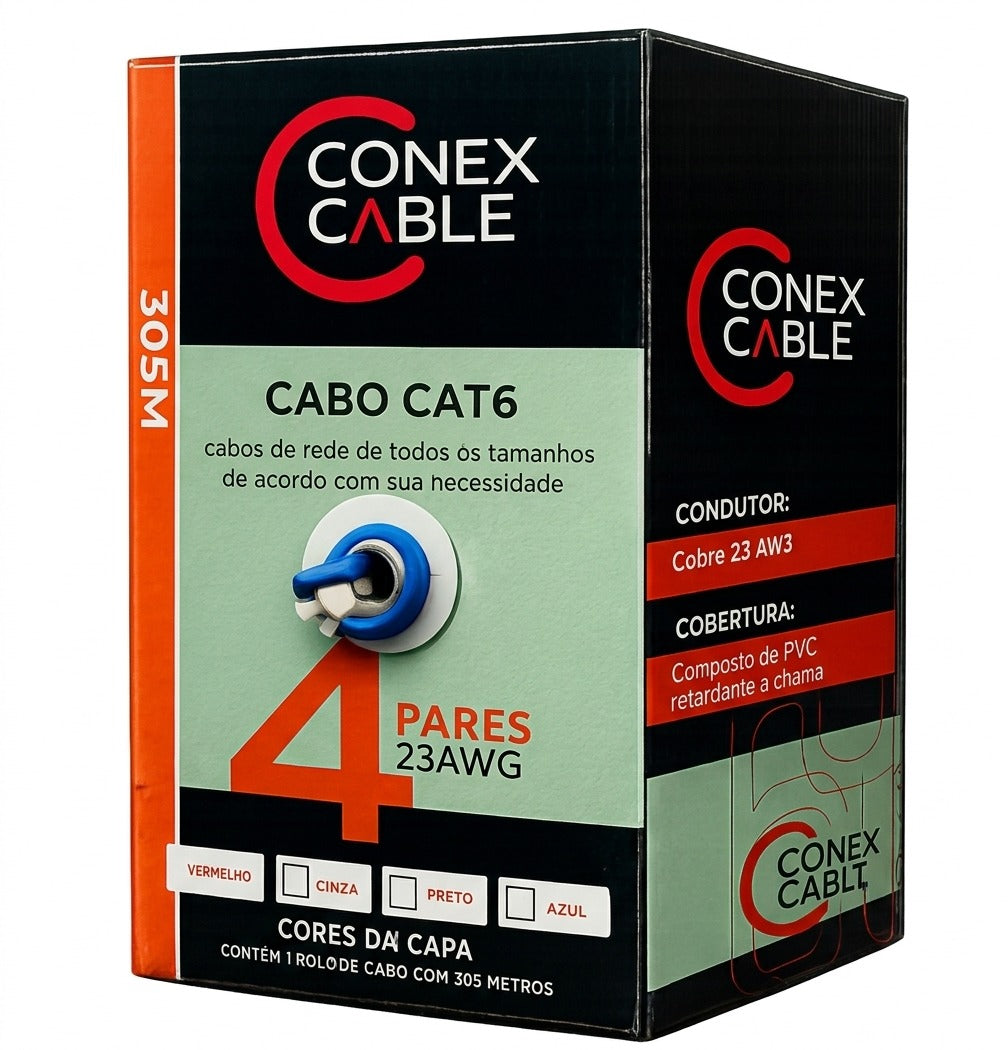 Cabo de Rede Cat6 Cm 305m 24awg Conex Cable
