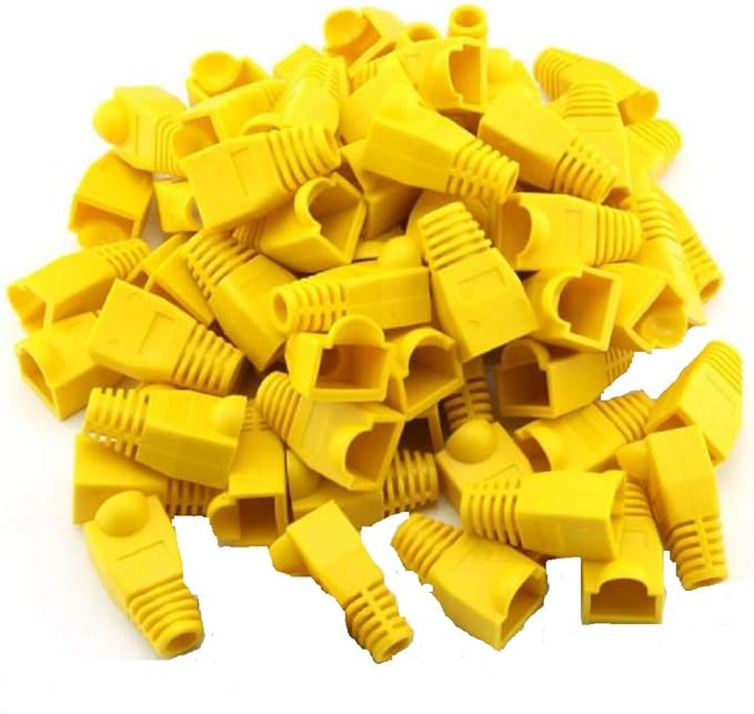 Capa Protetora Rj4 Cat5e / Cat6 Macho Amarelo