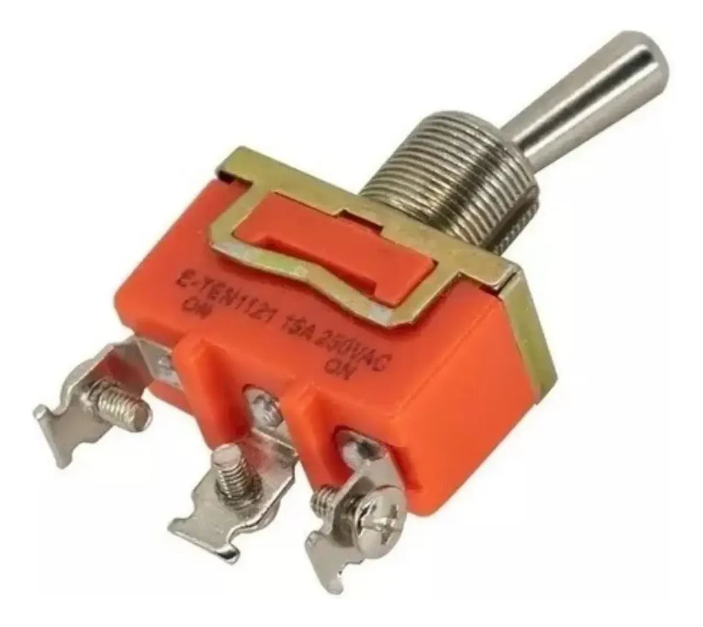 Chave Alavanca 2 Posições, 3 Terminais Trava 15a 250v Metal.