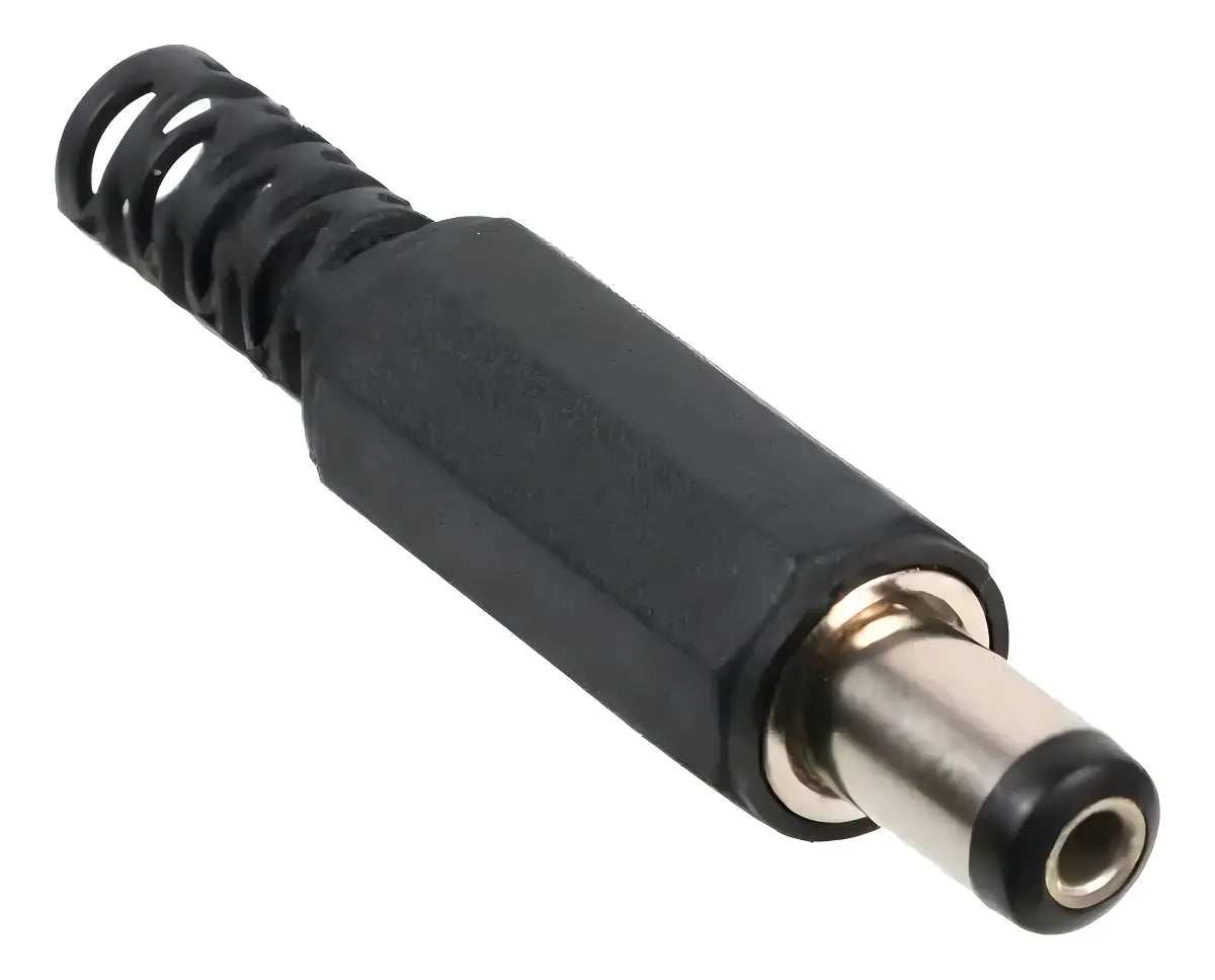 Plug P4 Preto 2,1x5,5x9mm Plástico Para Cabo
