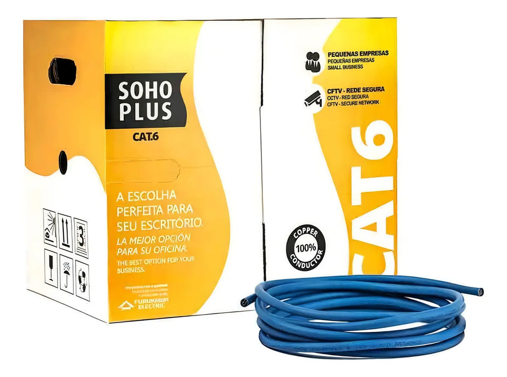 Cabo De Rede Cat6 Furukawa Sohoplus Azul Por Metro