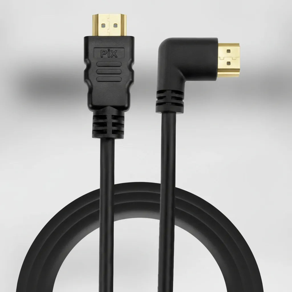 Cabo HDMI 1.8m 90 Graus Conector ouro preto
