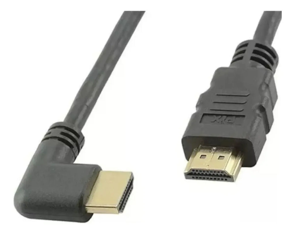 Cabo HDMI 3m 90 Graus Conector ouro preto