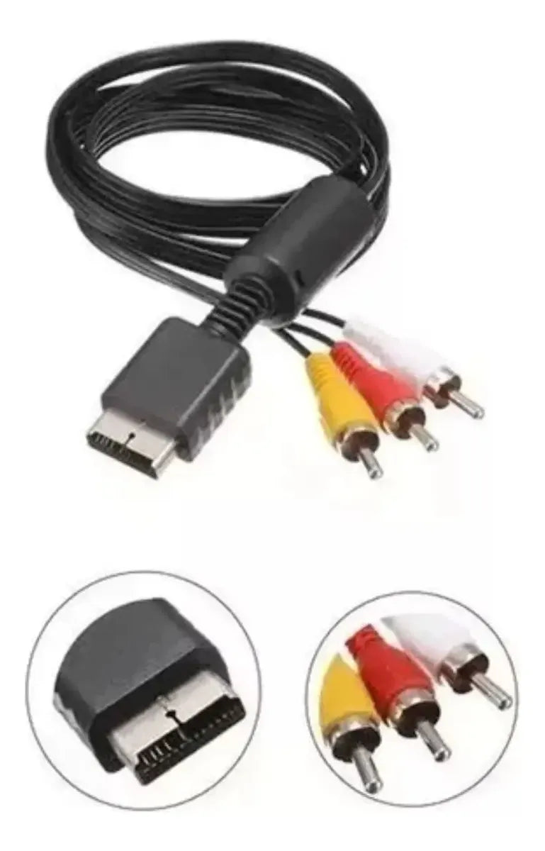 Cabo Audio E Video Rca C/filtro Para Playstation,ps1,ps2,ps3