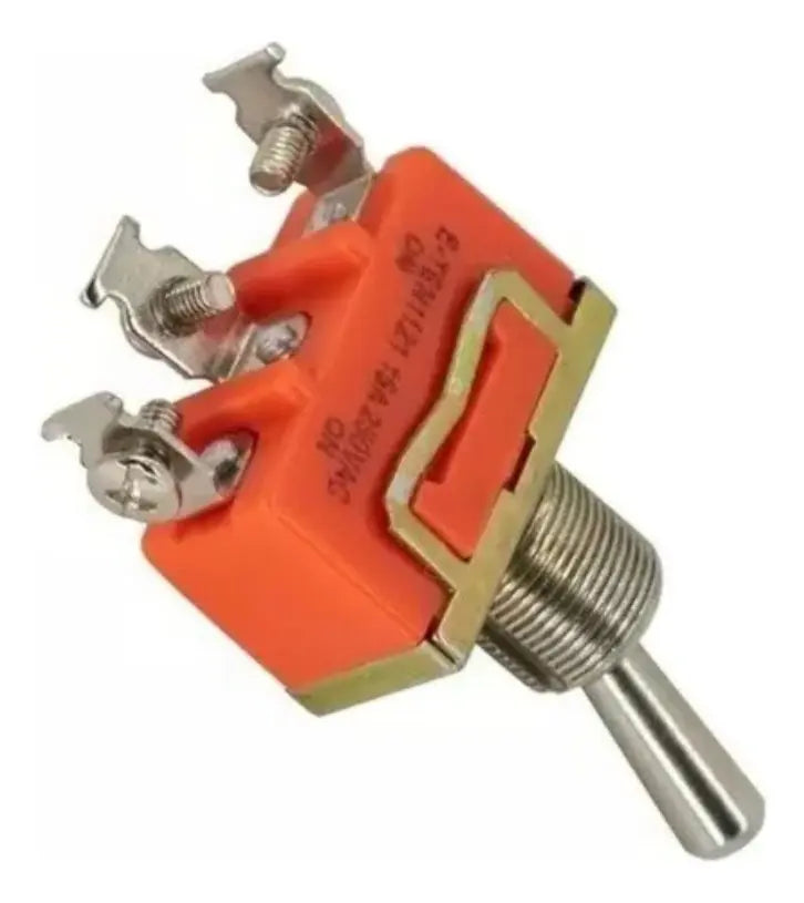 Chave Alavanca 2 Posições, 3 Terminais Trava 15a 250v Metal.