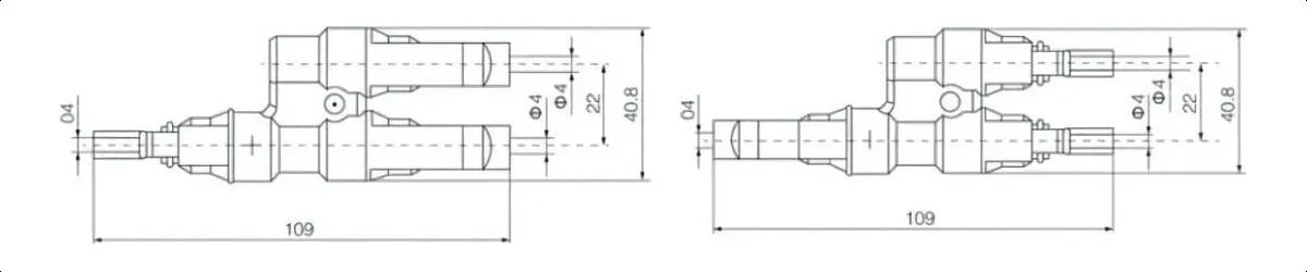 Conector Mc4 2 Vias Tipo Y Par Macho E Femea S/solar