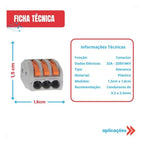 Conectores De Alavanca 3 Vias Pct-213 - Borne Rápido