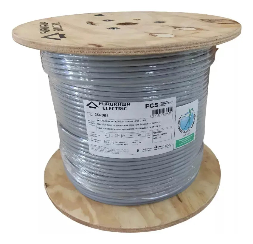 Cabo De Rede Cat6a Gigalan F/Utp 305m Blindado Cinza Furukawa