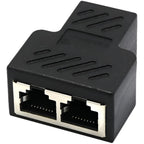 Adaptador RJ45 Rede 1x2 Fêmea para Fêmea Blindado