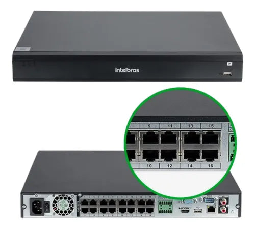 NVR 16 Canais Gravador Digital de Video INVD 3016-P Intelbras