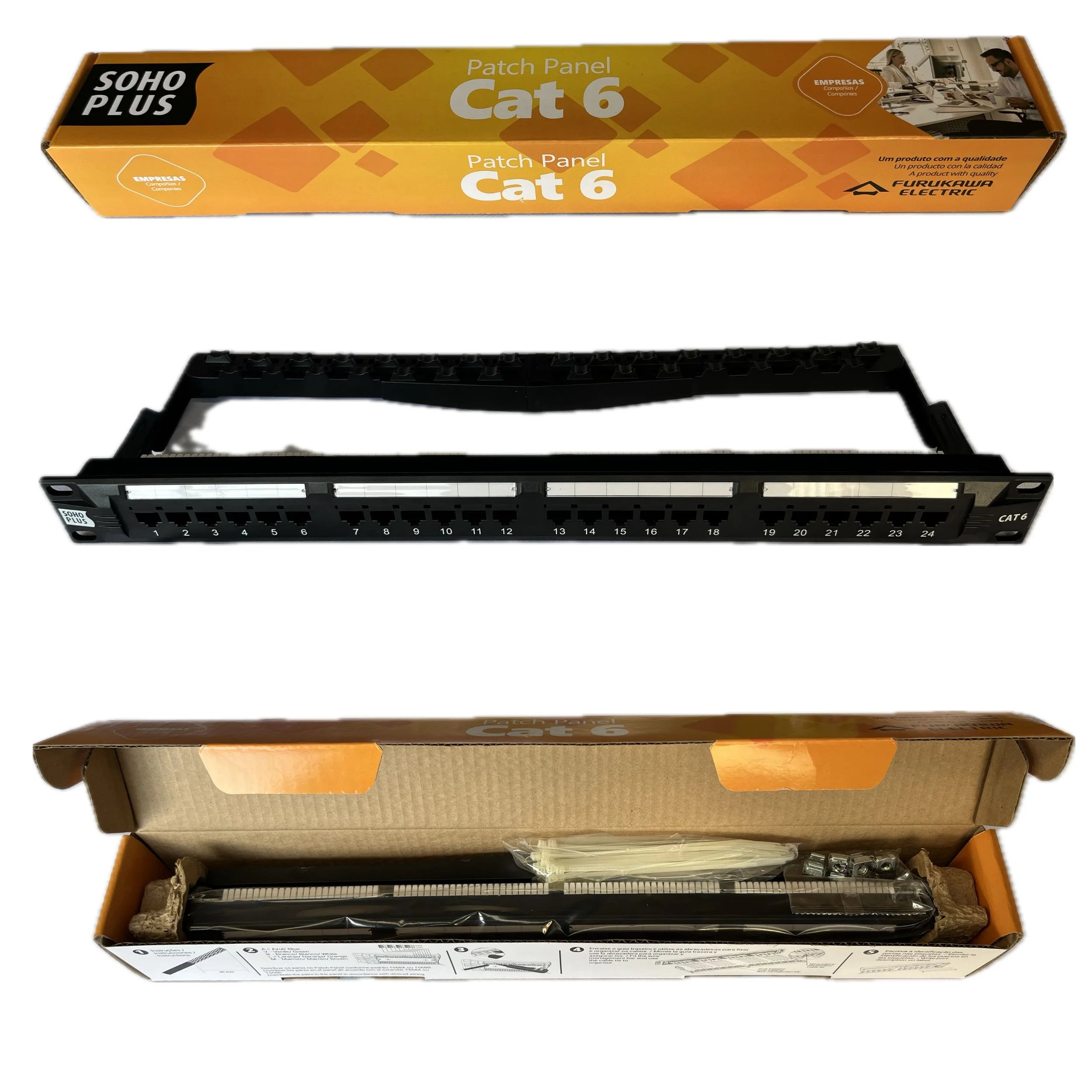 Patch Panel 24 Portas CAT.6 T568A/B Soho Plus Furukawa