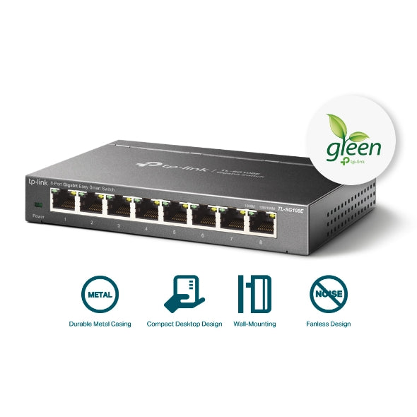 Switch Gigabit 8P Easy Smart de Mesa TL -SG108E Tp Link