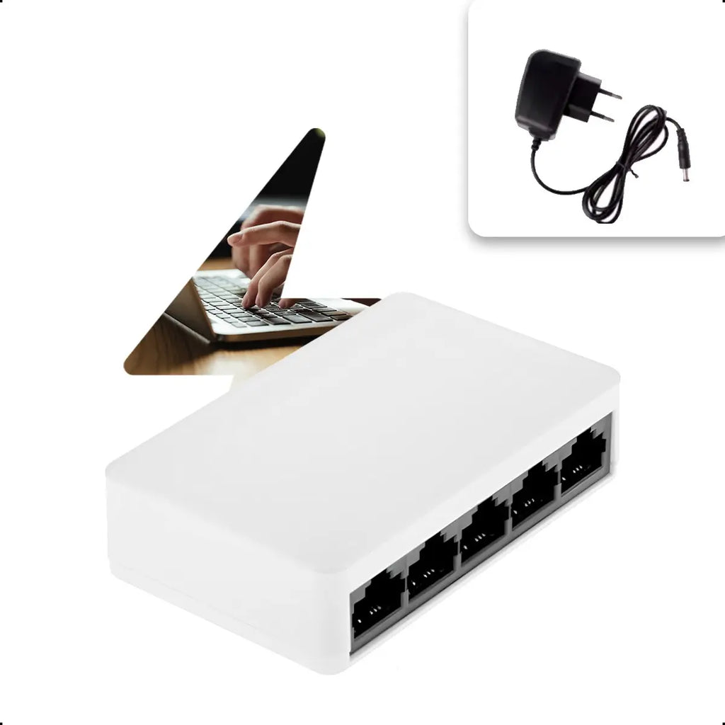 Switch 5 Portas Ethernet  Hub Gigabit10/100/1000 Mbps