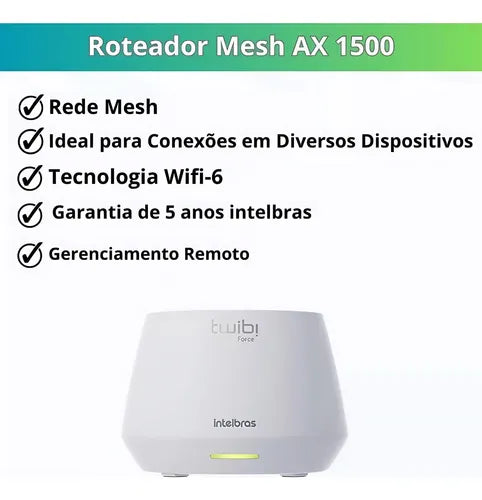 Roteador Wireless AX 1500 Mesh Twibi Force AX (2 UNID) Intelbras