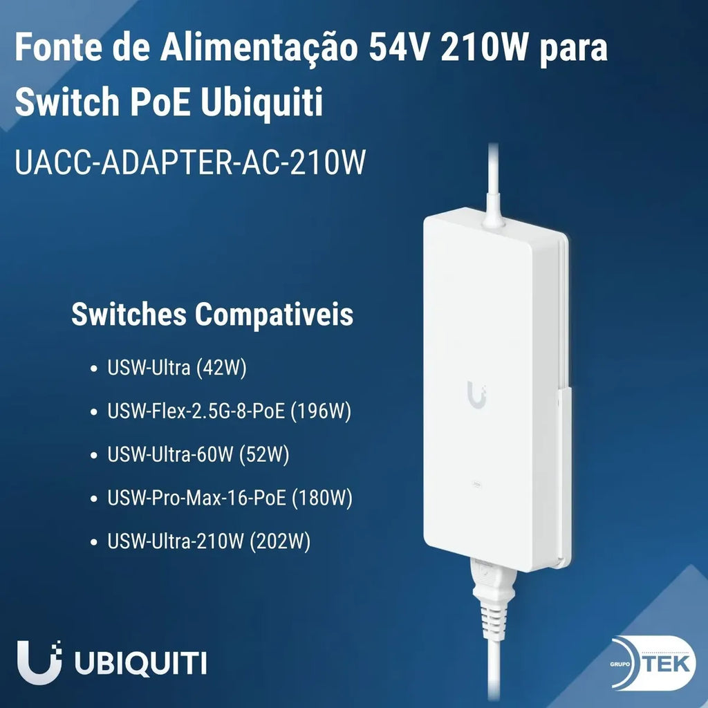 Fonte de Alimentação UACC-ADAPTER-AC-210W Ubiquiti
