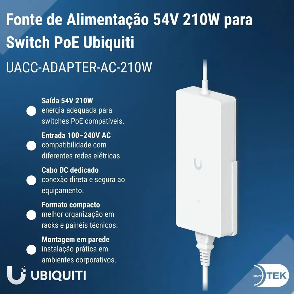 Fonte de Alimentação UACC-ADAPTER-AC-210W Ubiquiti